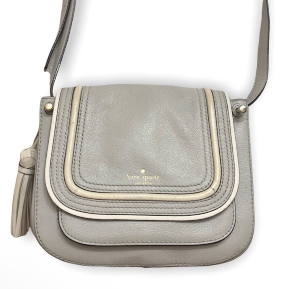 Kate Spade Rianne Pratt Street leather crossbody bag in gray leather